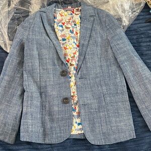 Boden Blue Blazer with Floral Lining